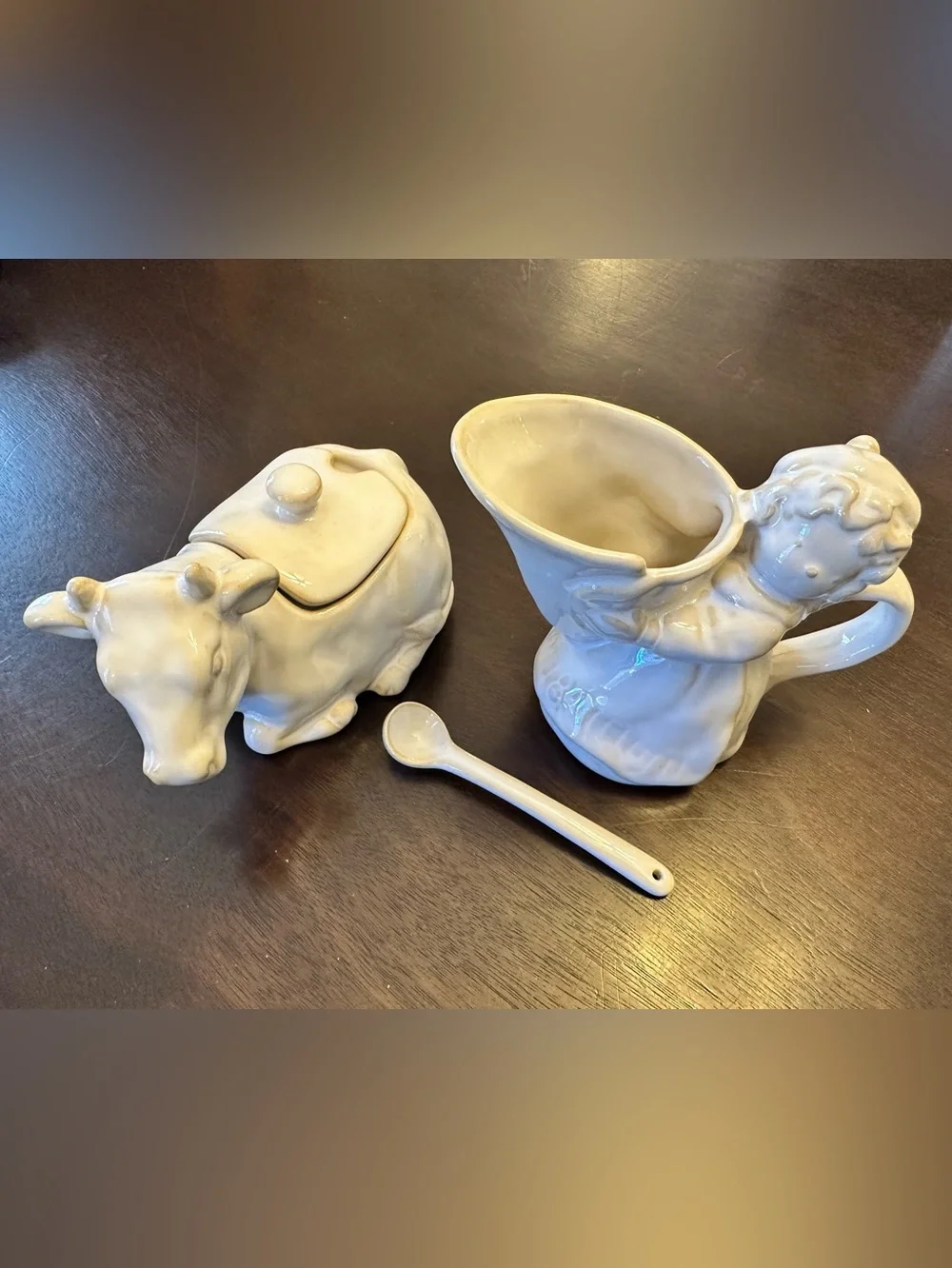Pottery Barn 12 Days of Christmas Eight Maids a-milking Cream and Sugar Set